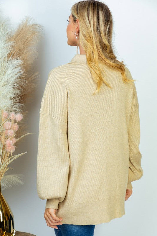PLUS SIZE Long Sleeve Solid Knit Top