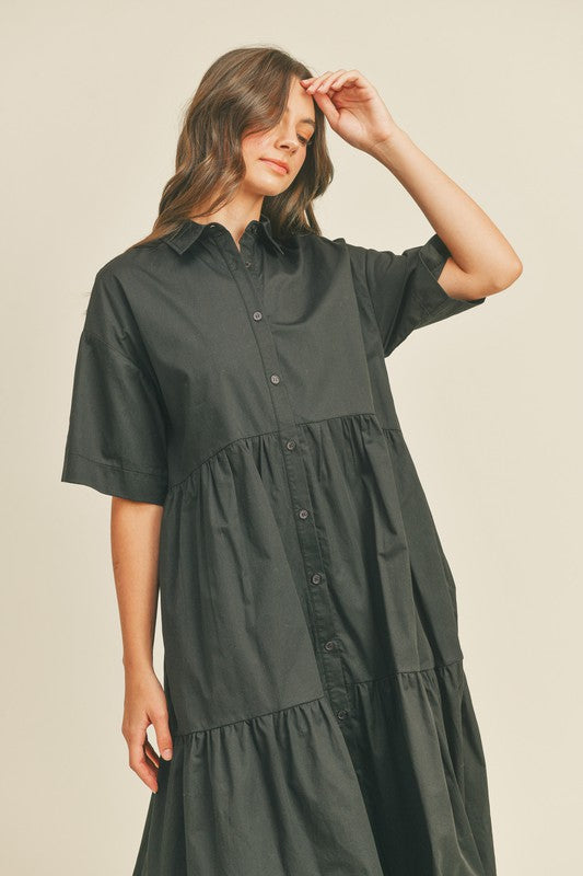 Black Button-Up Dress