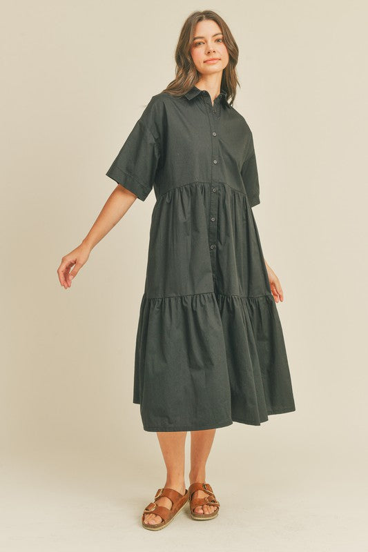 Black Button-Up Dress