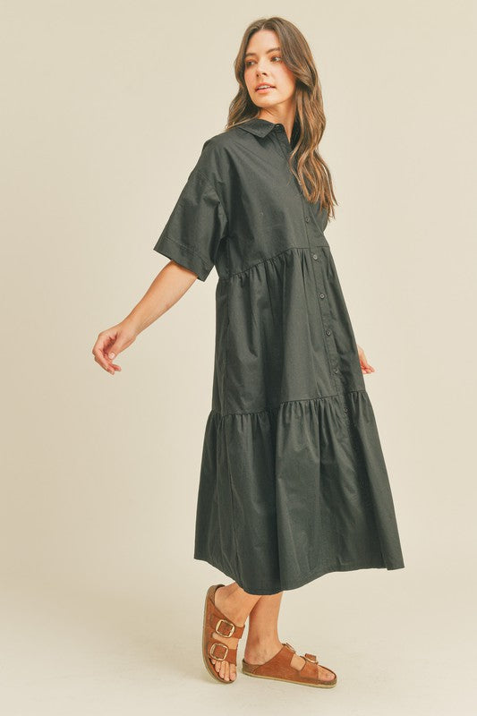 Black Button-Up Dress