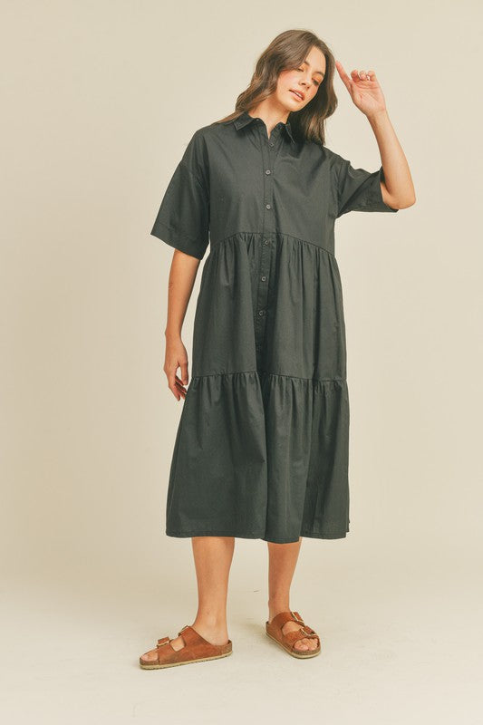 Black Button-Up Dress