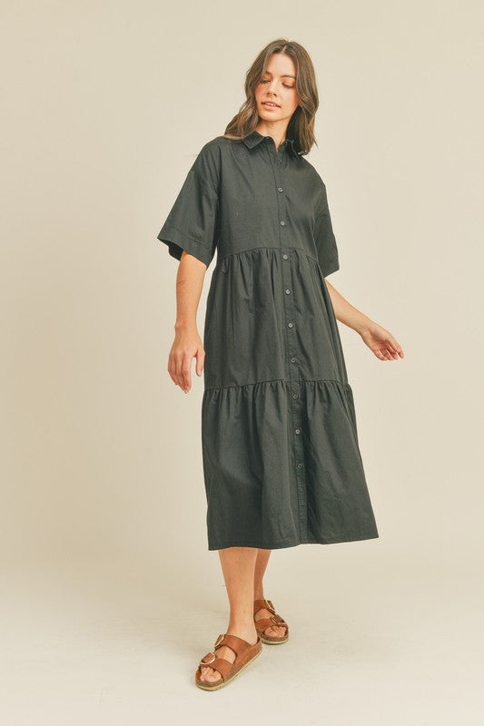 Black Button-Up Dress