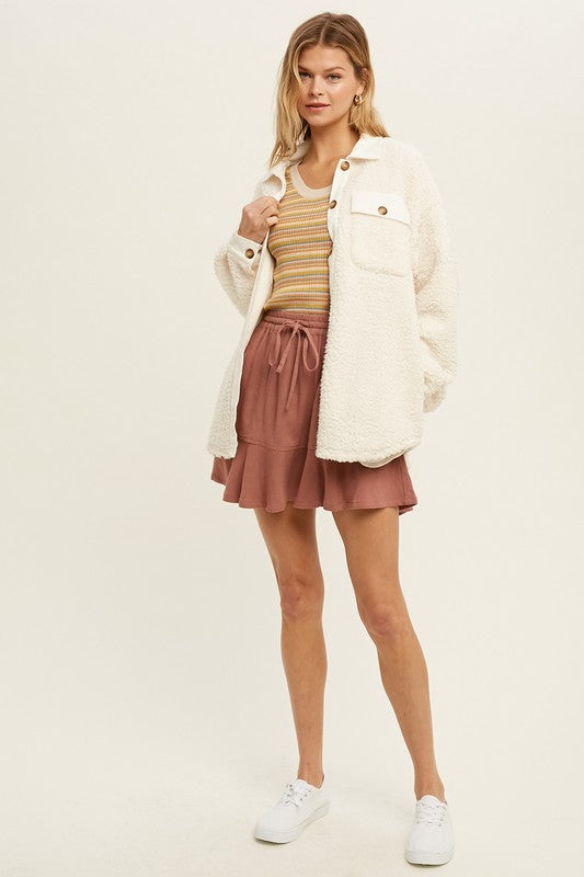 Teddybear Shacket in Cream