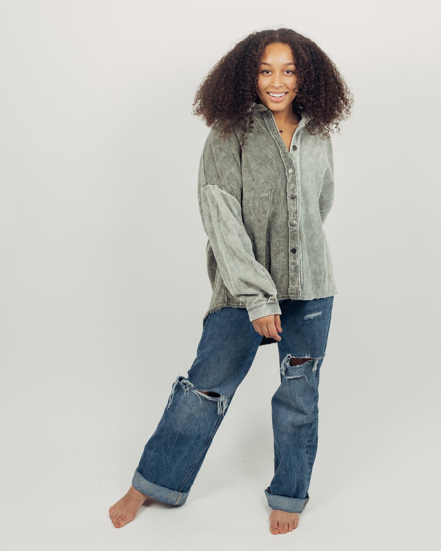 Moss Corduroy Shacket