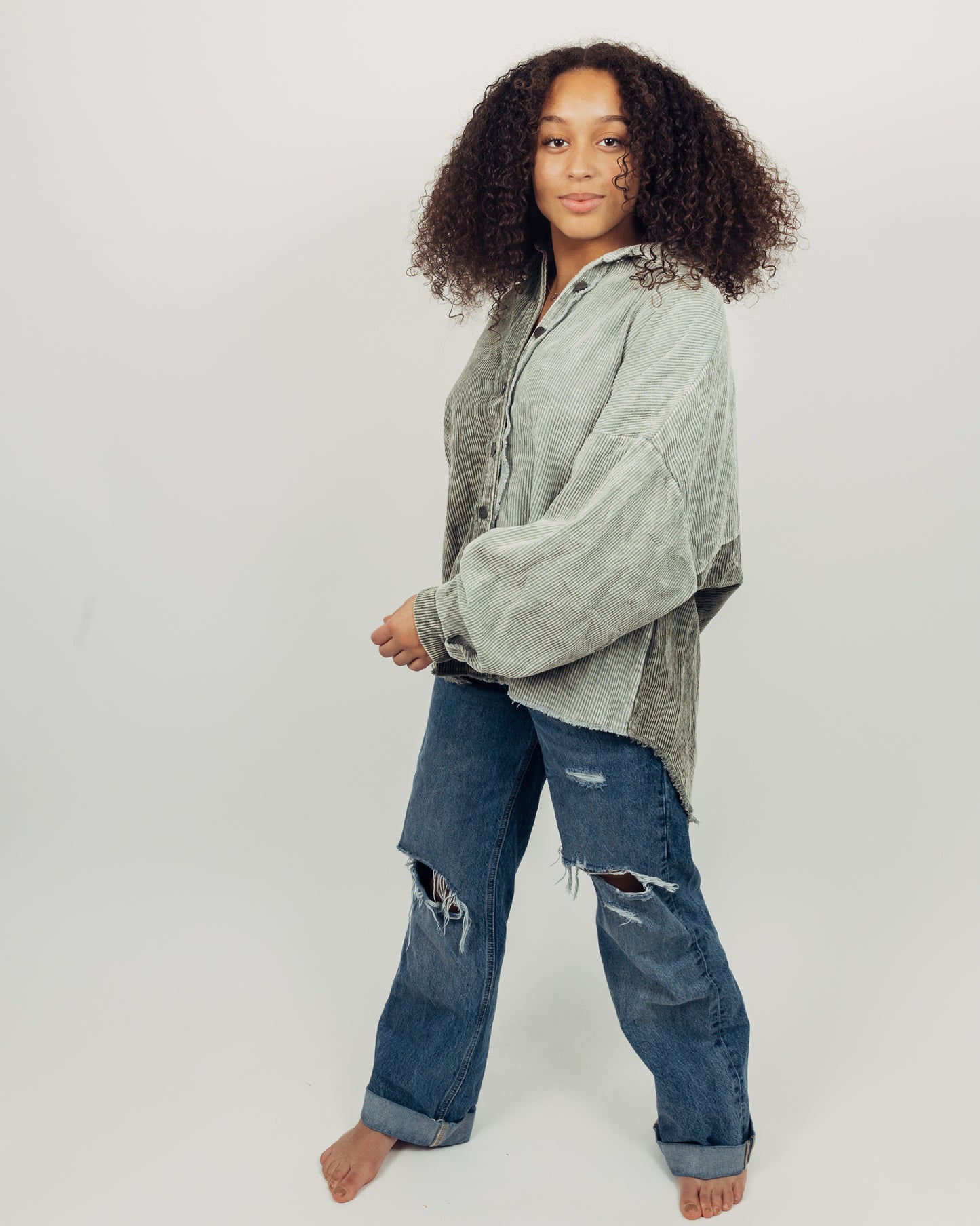 Moss Corduroy Shacket