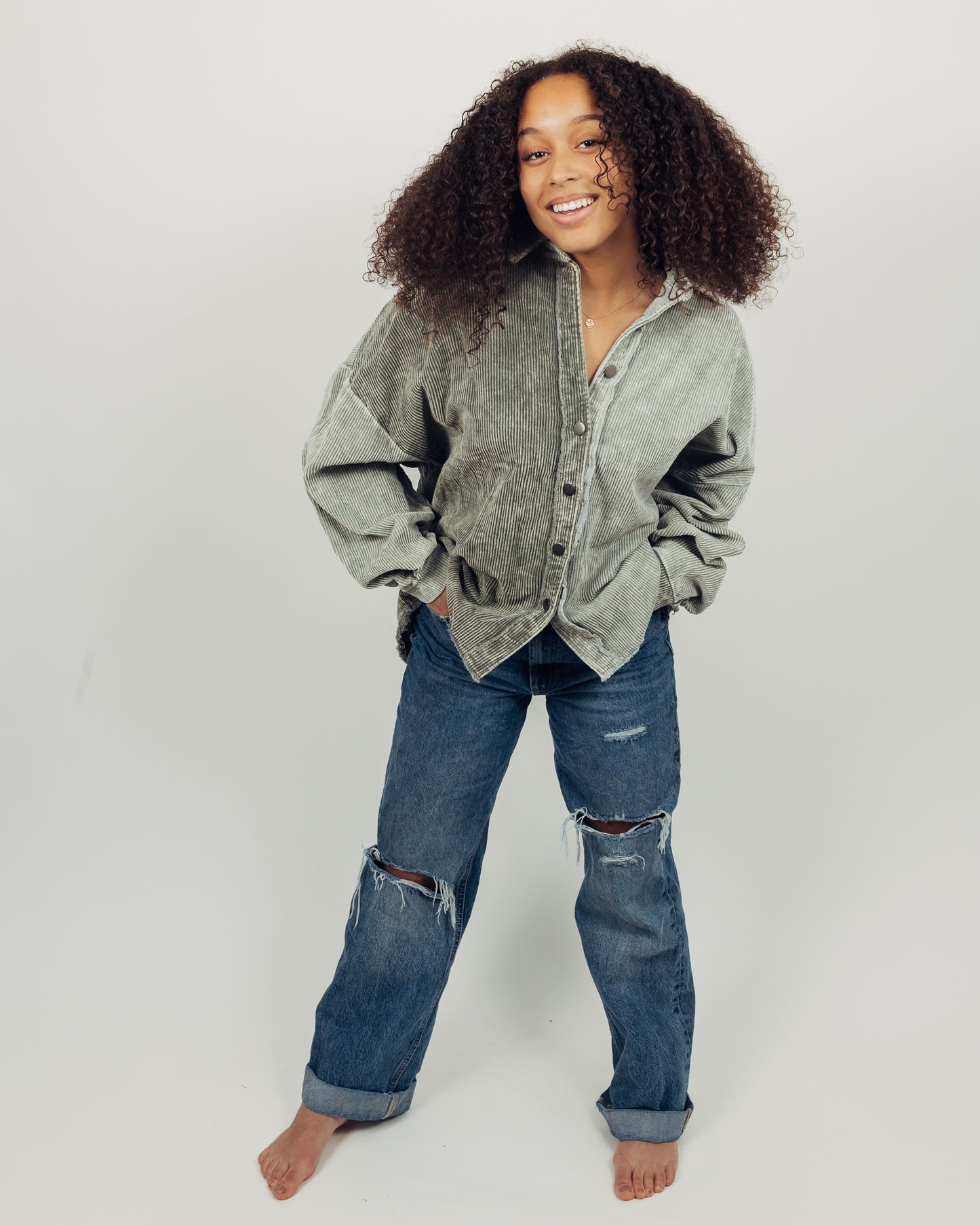 Moss Corduroy Shacket