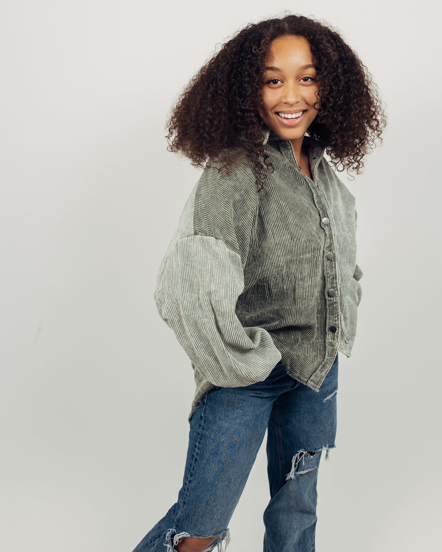 Moss Corduroy Shacket