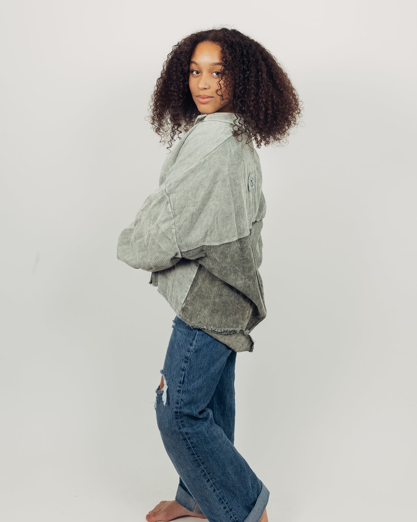 Moss Corduroy Shacket