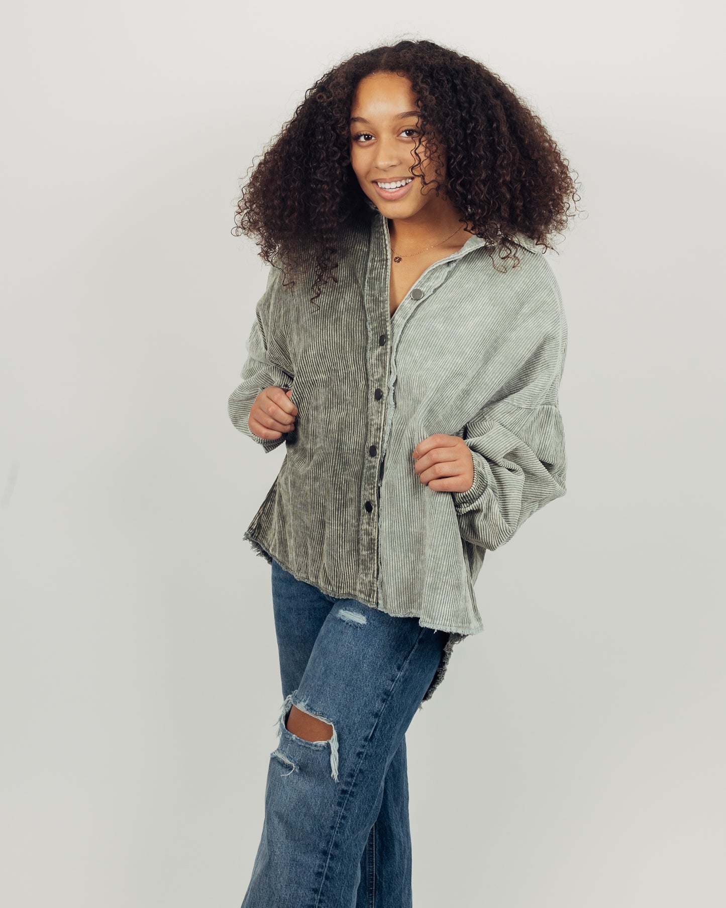 Moss Corduroy Shacket