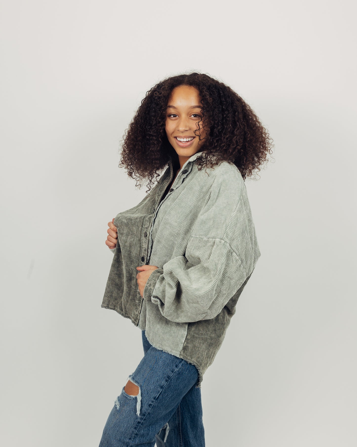 Moss Corduroy Shacket