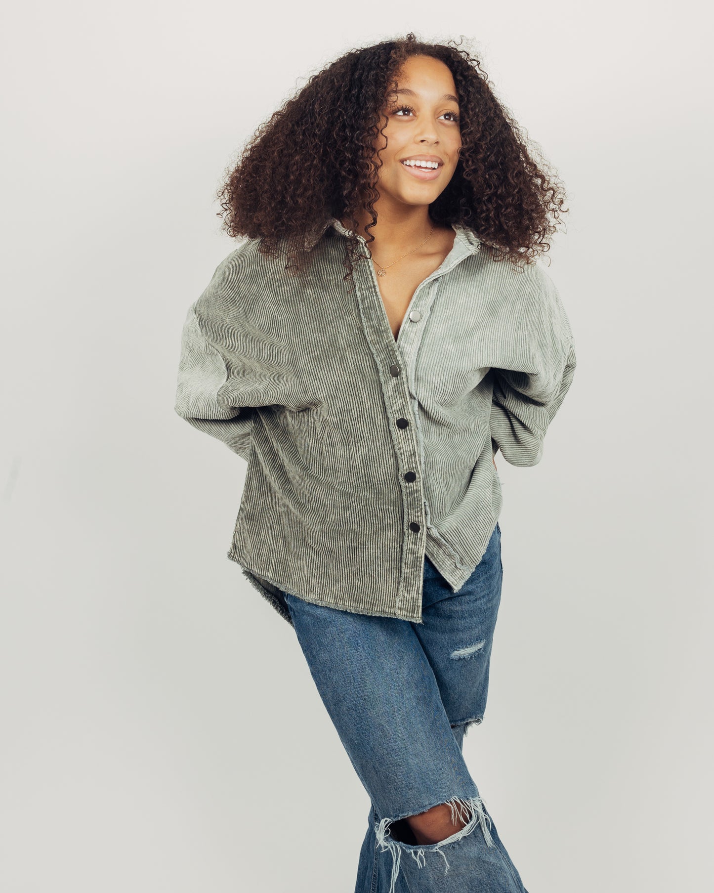 Moss Corduroy Shacket