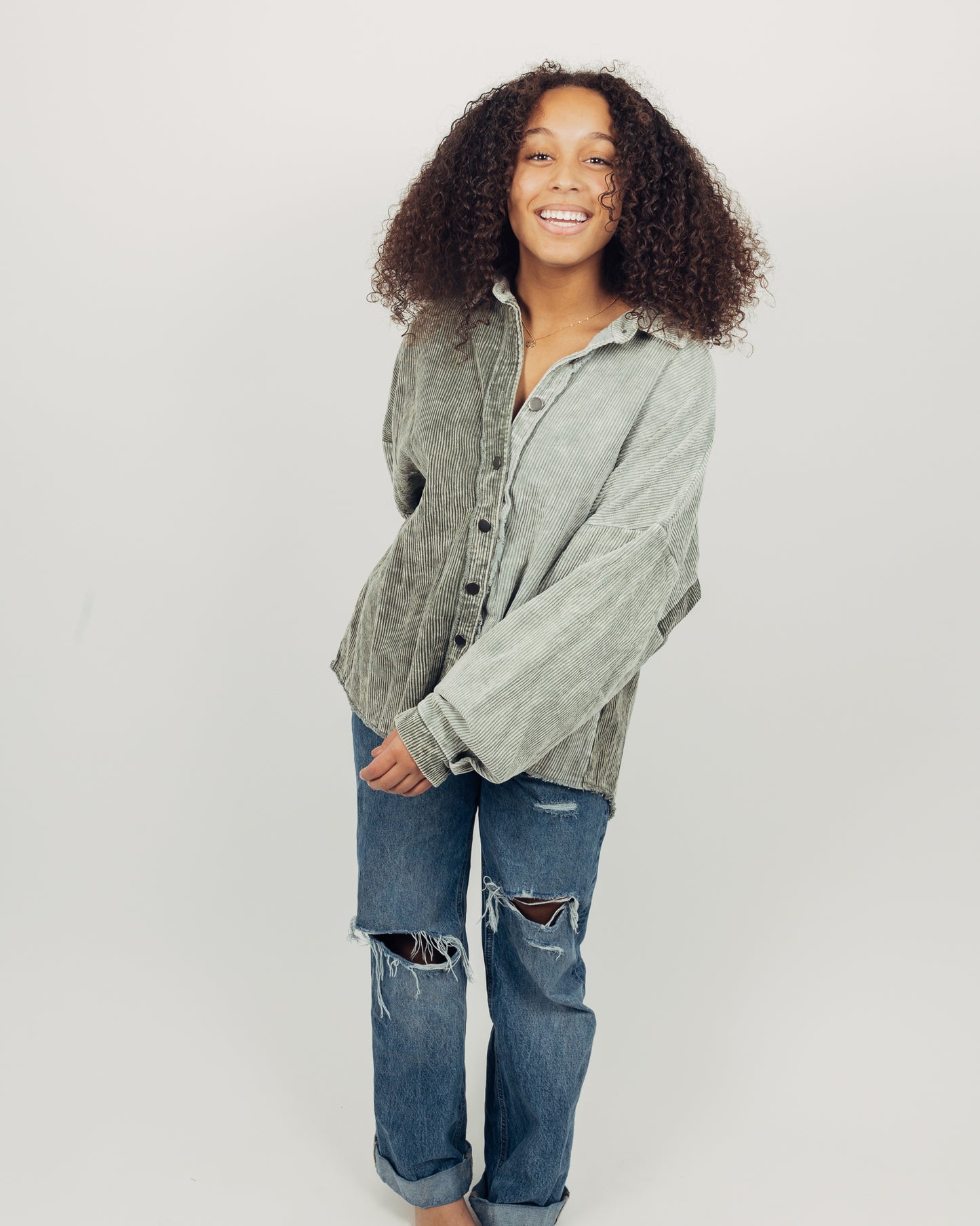 Moss Corduroy Shacket