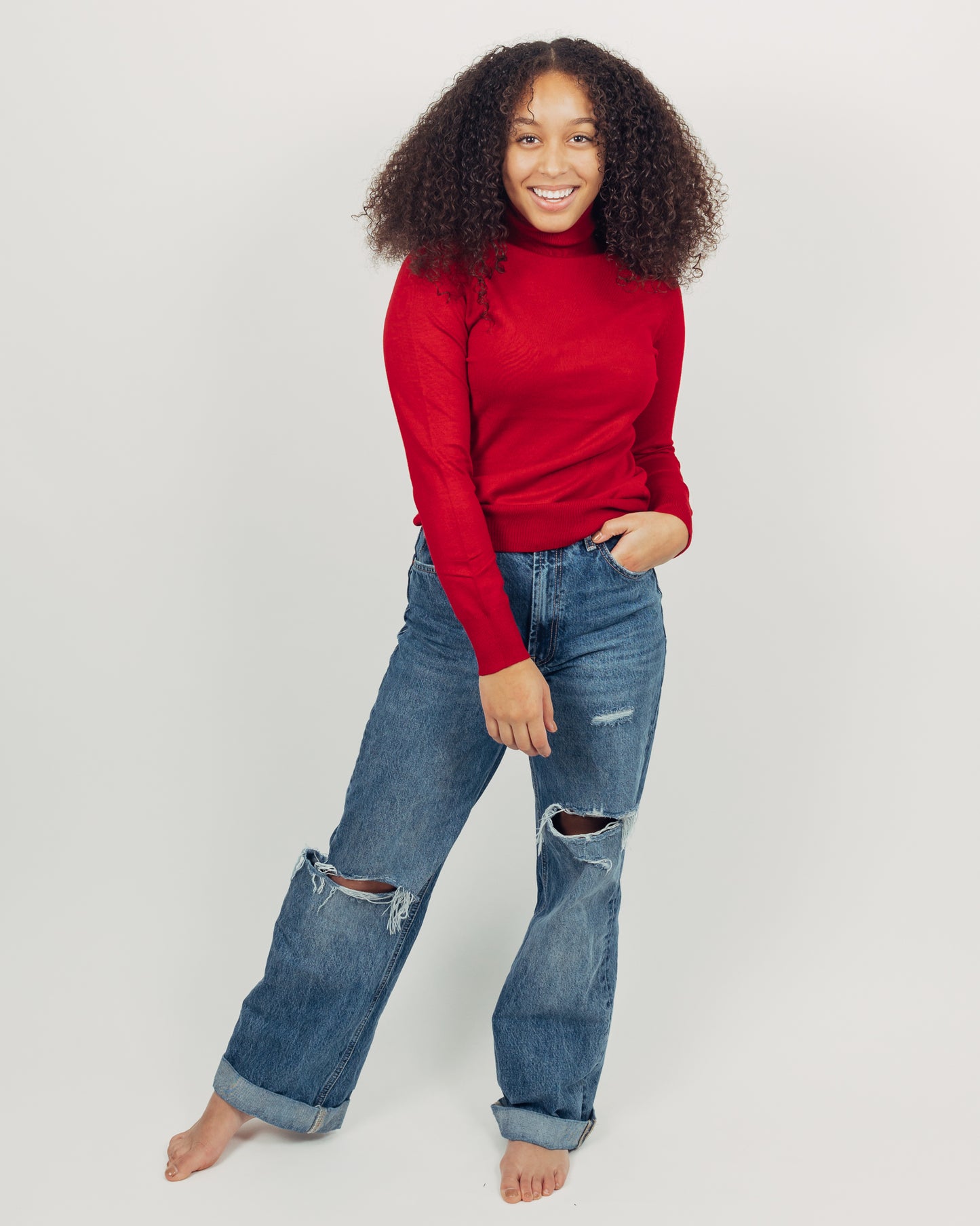 Malt Turtleneck || Red