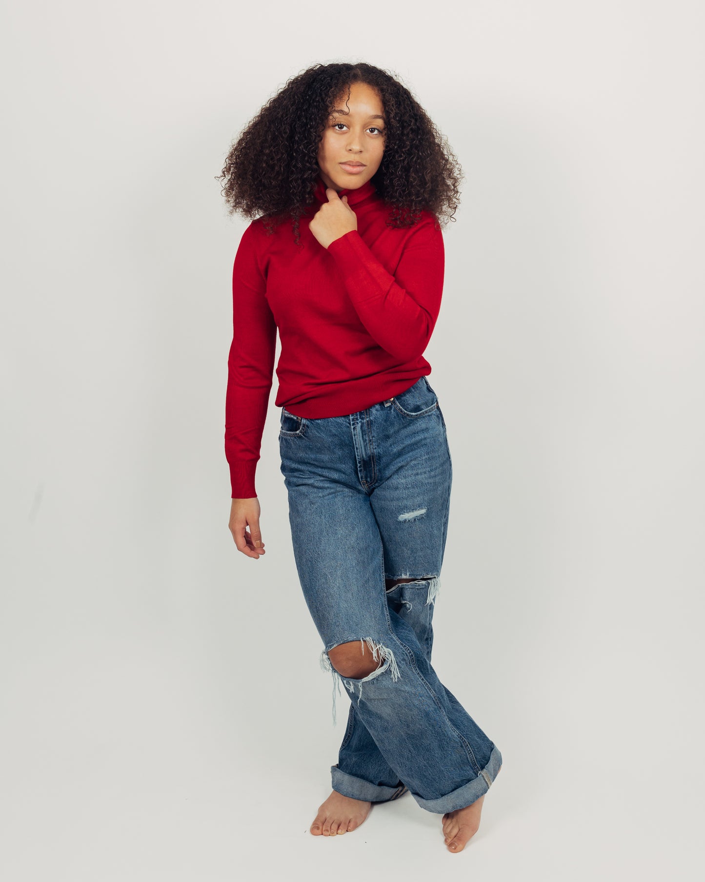 Malt Turtleneck || Red