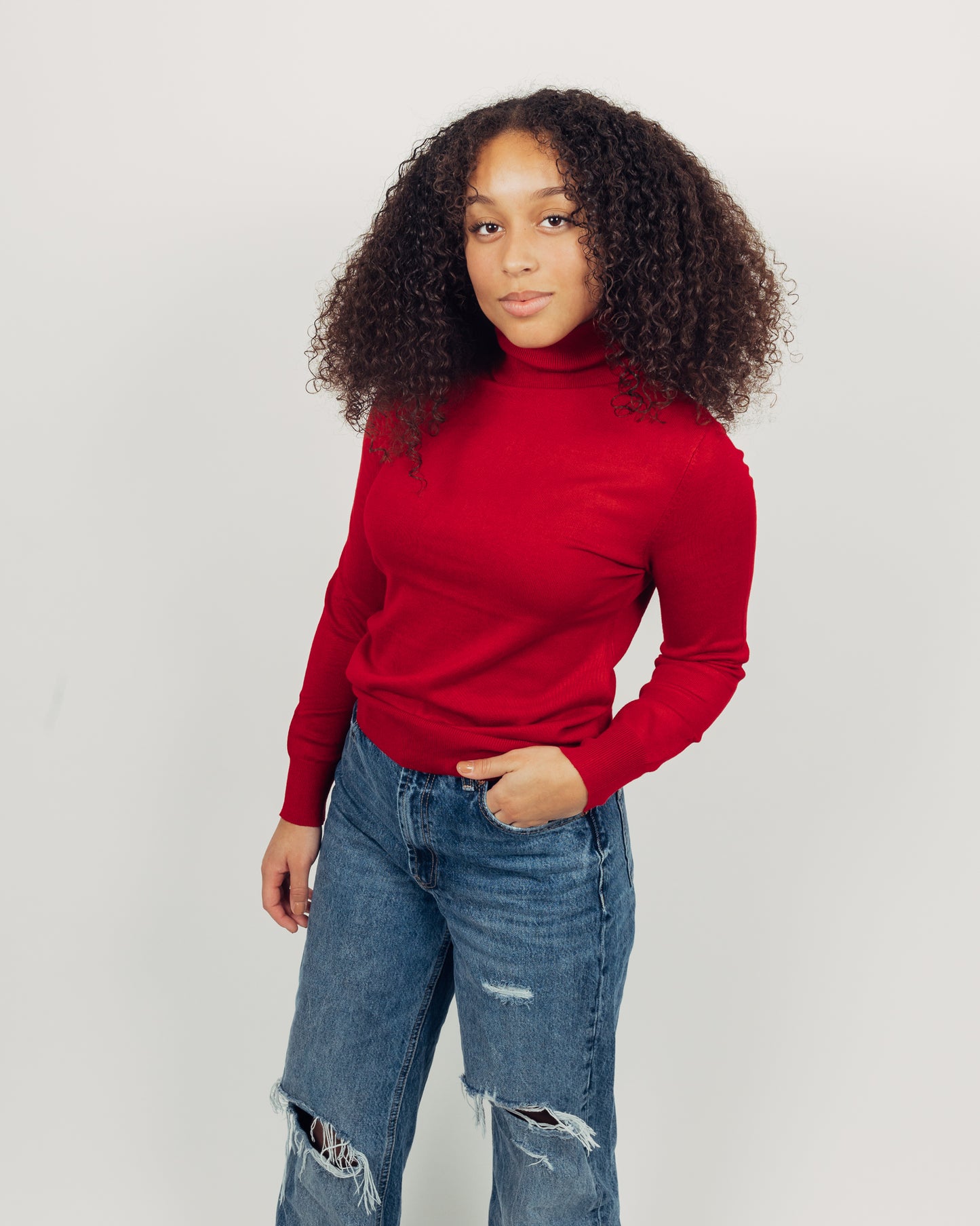 Malt Turtleneck || Red