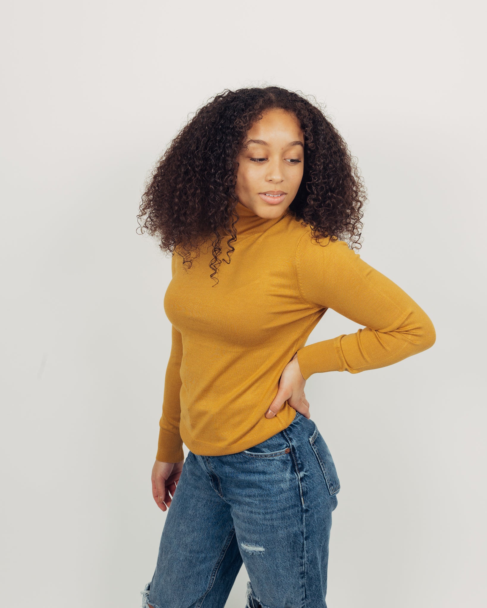 Malt Turtleneck || Mustard - Main Image