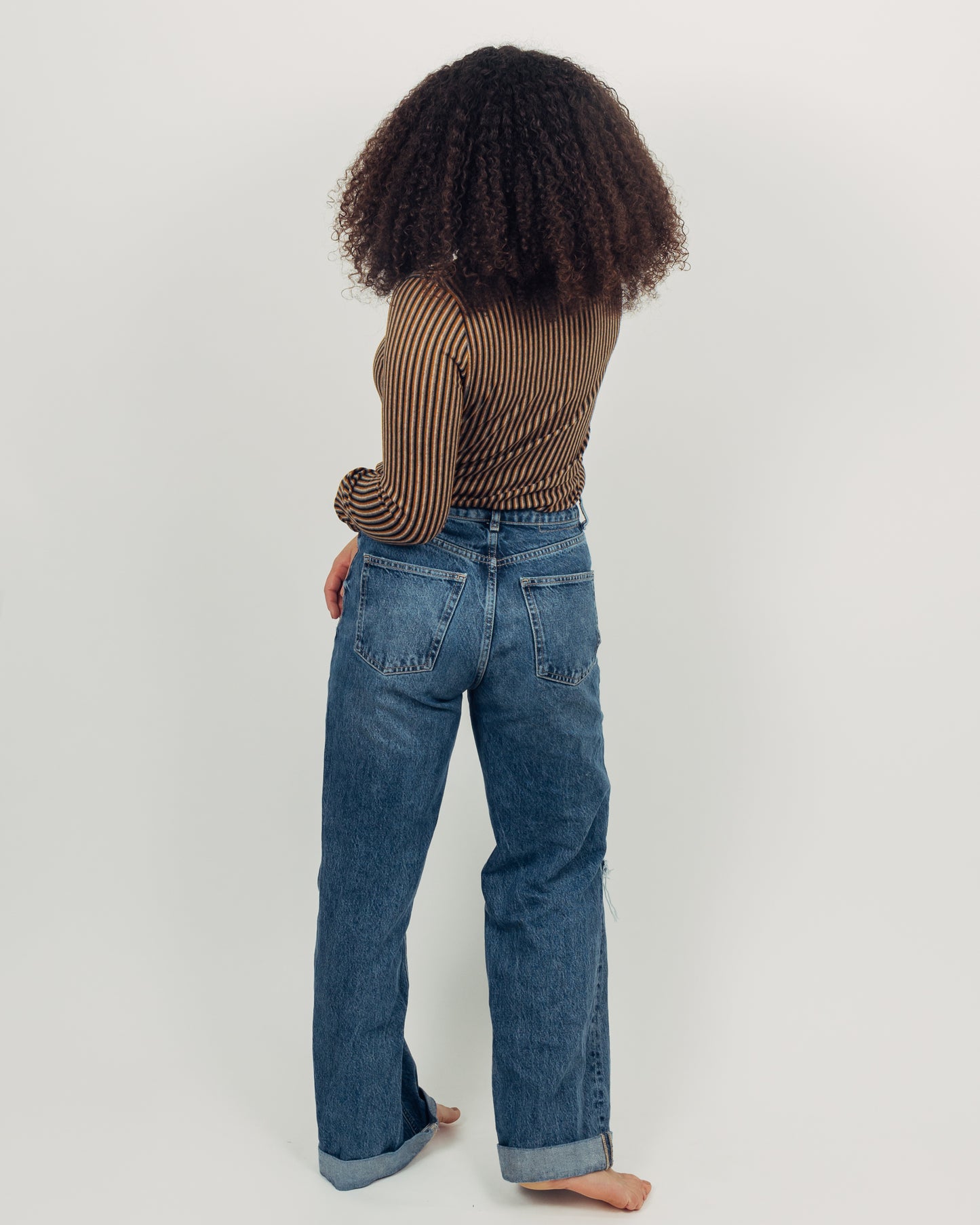 Striped Turtleneck || Mustard