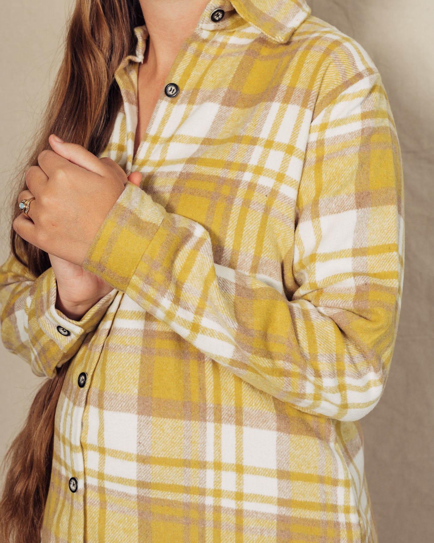 Perri Flannel Shacket || Yellow