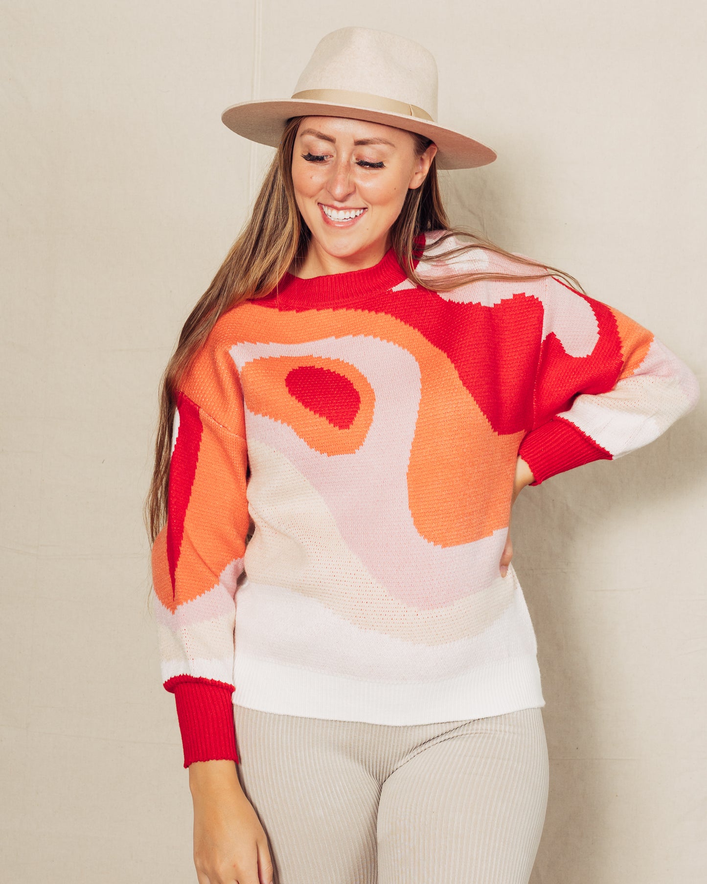 Wave Sweater || Pink