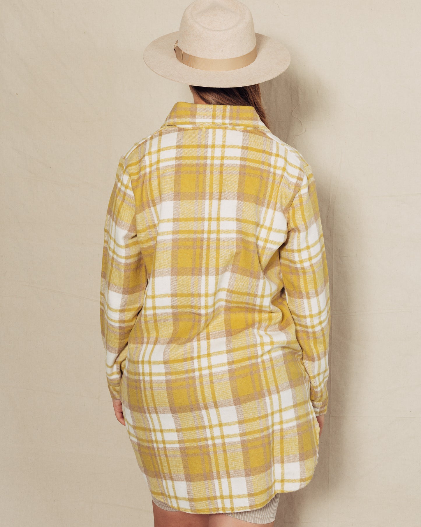 Perri Flannel Shacket || Yellow