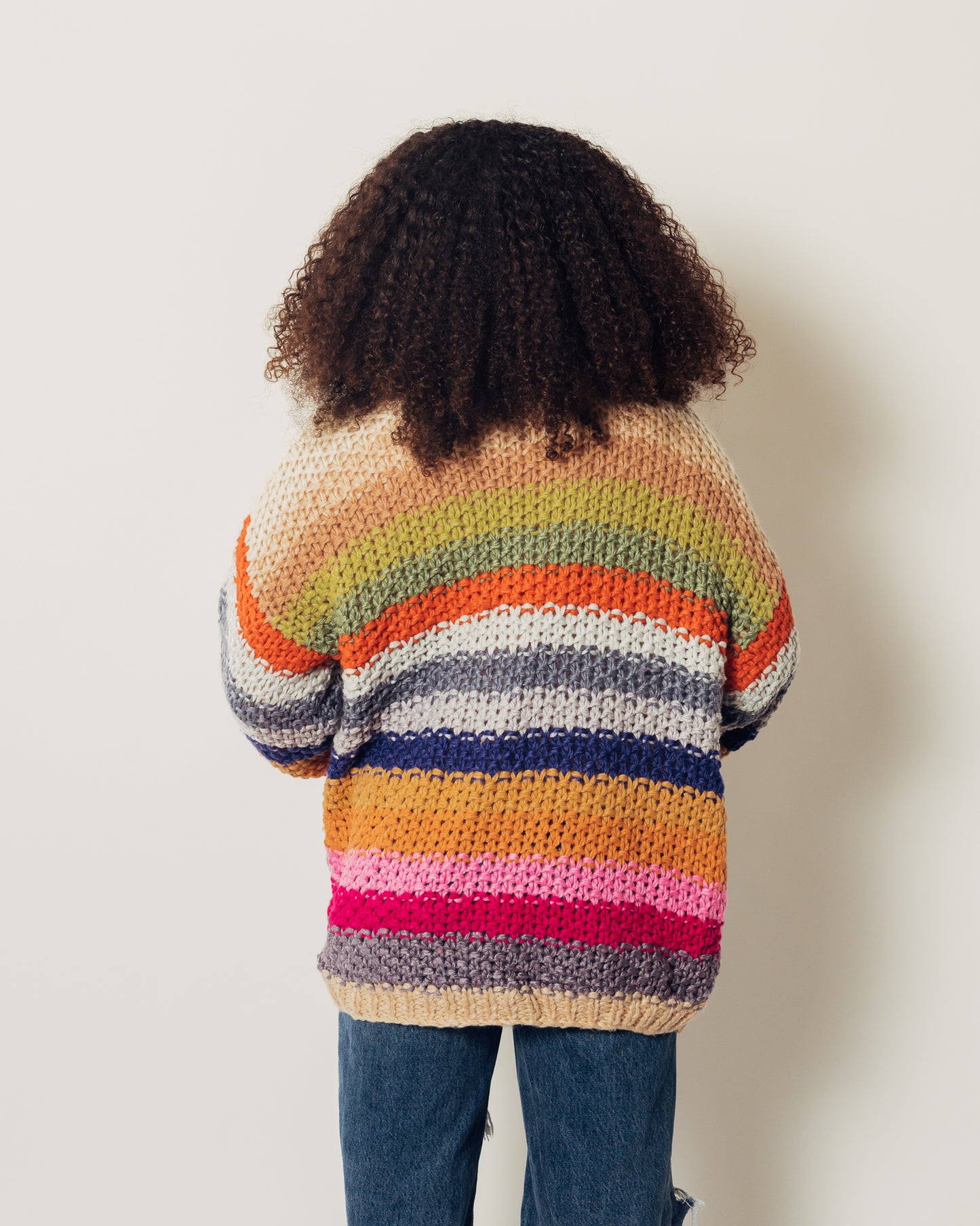 Colorful Cardigan || Tan
