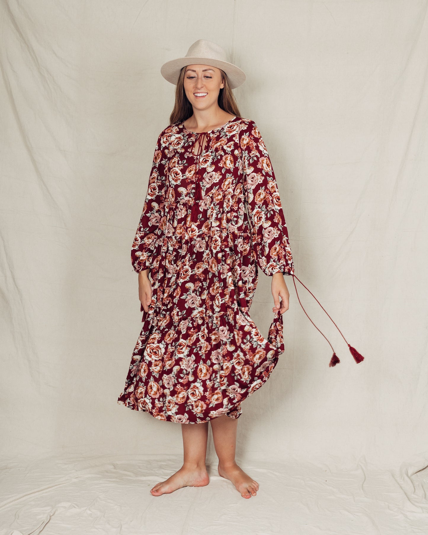 Ella Dress || Maroon