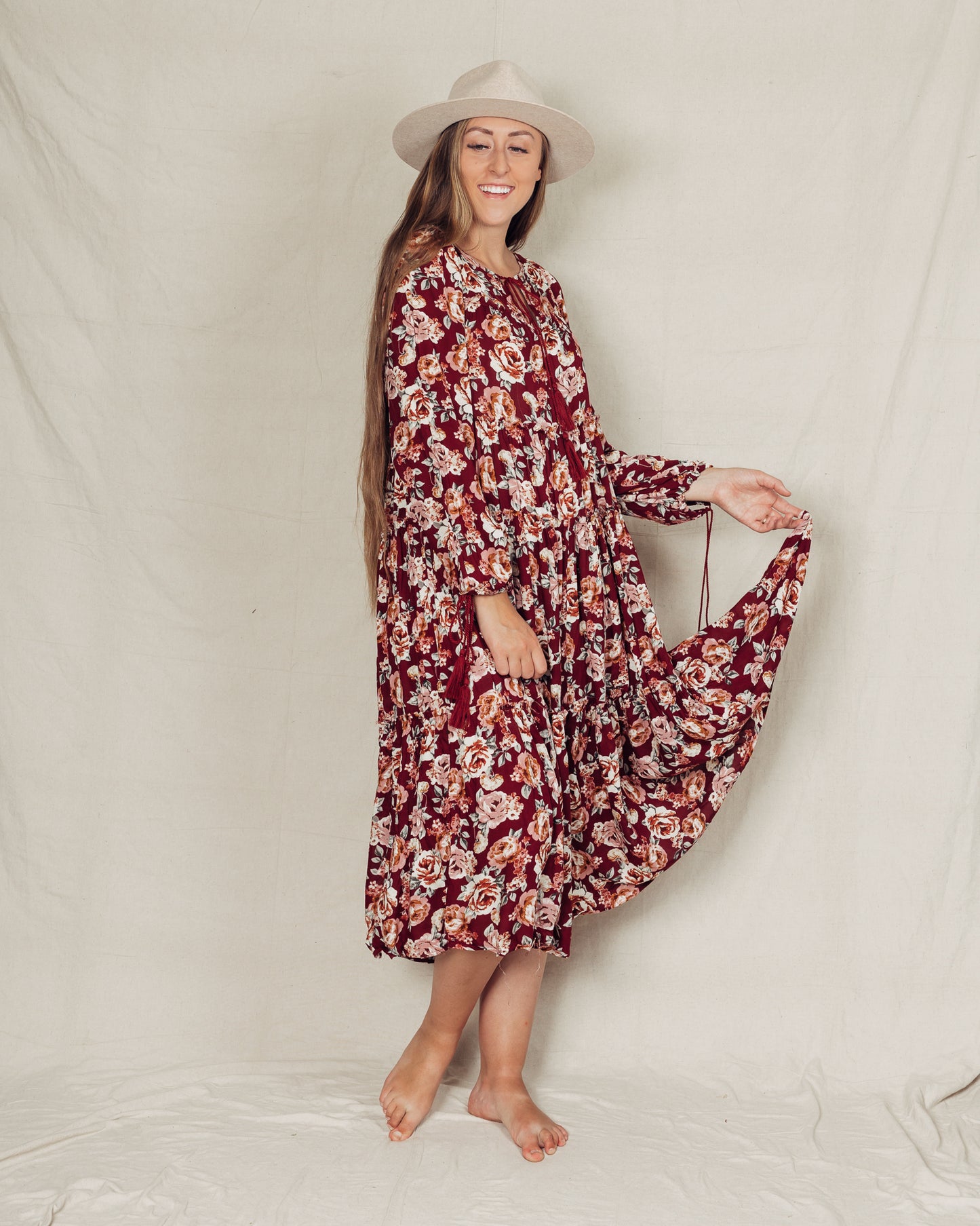 Ella Dress || Maroon