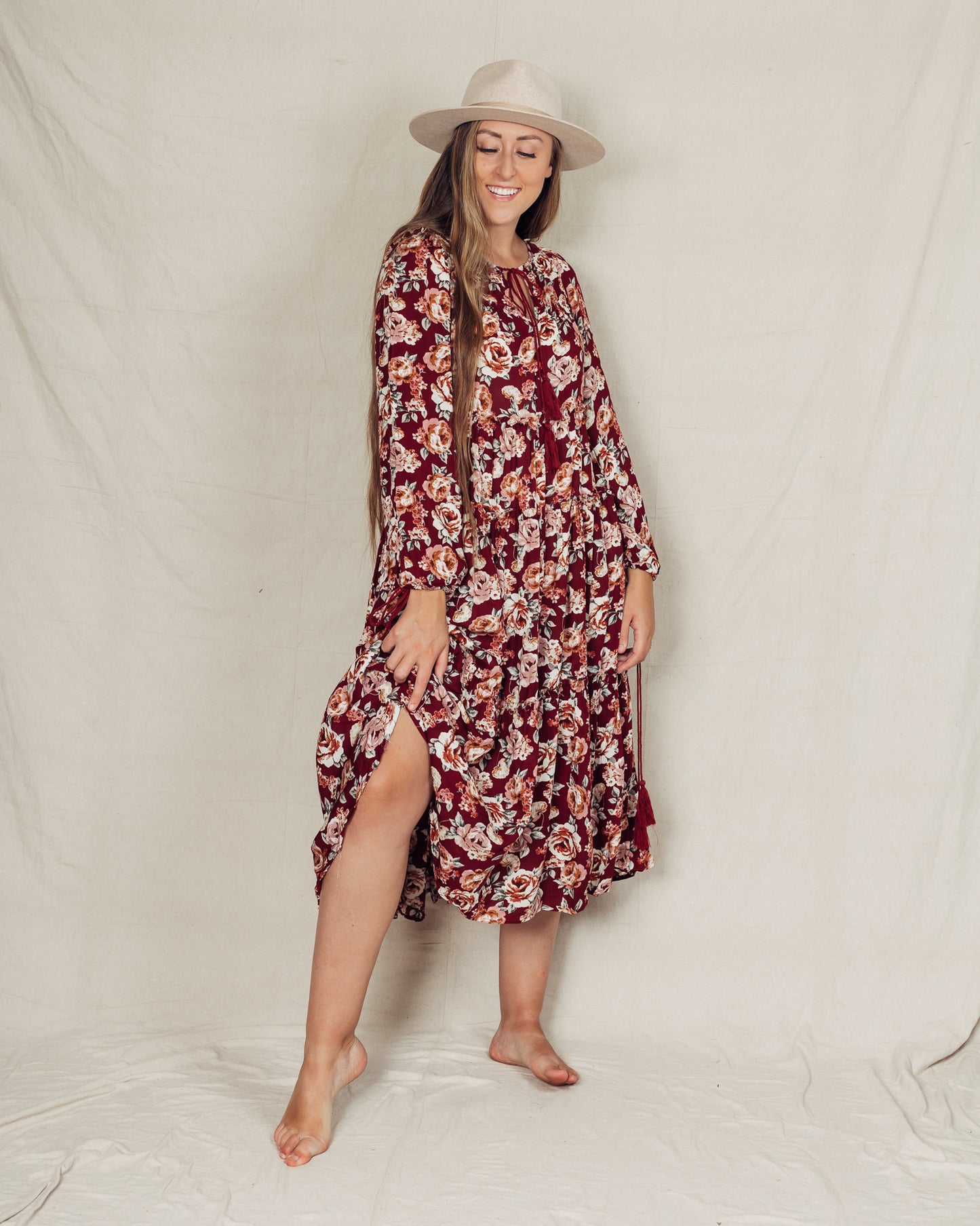 Ella Dress || Maroon