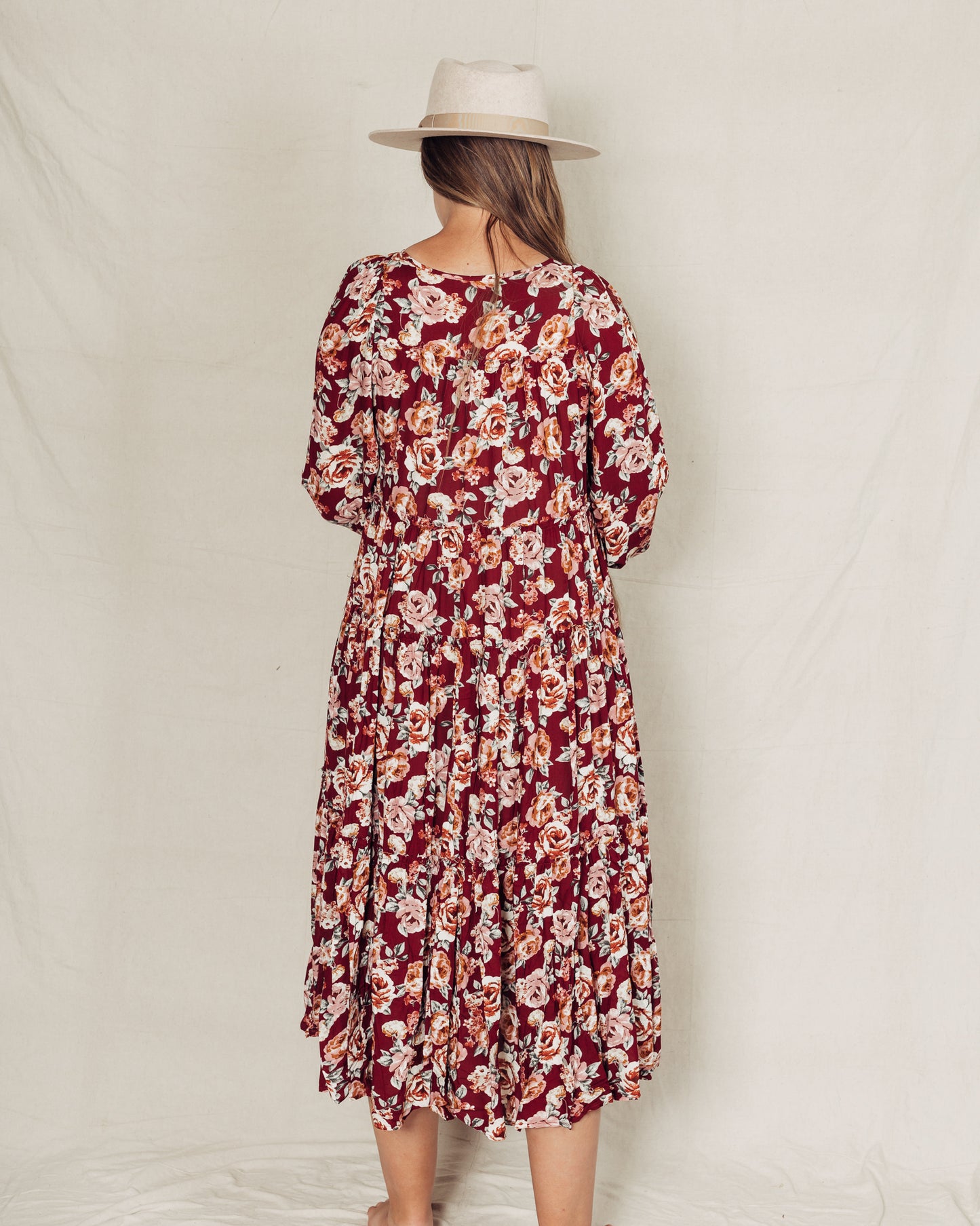 Ella Dress || Maroon