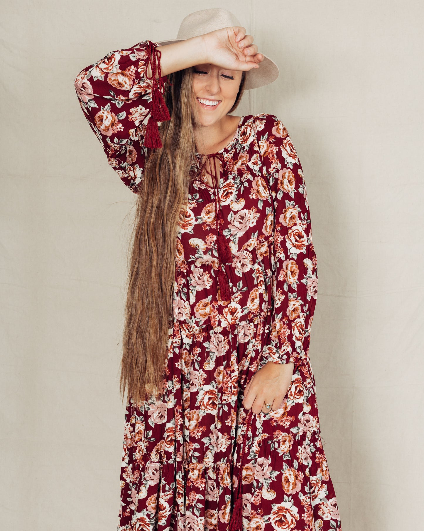 Ella Dress || Maroon