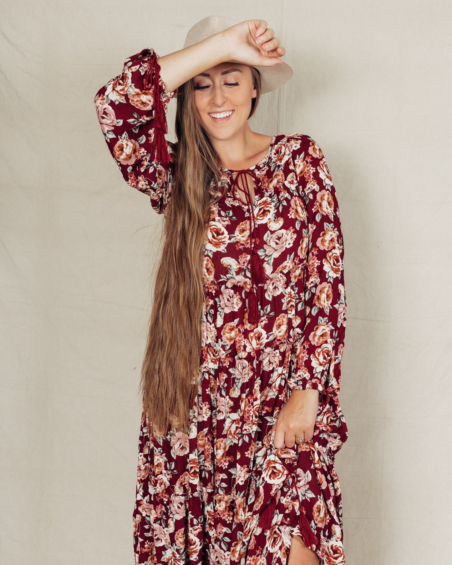 Ella Dress || Maroon