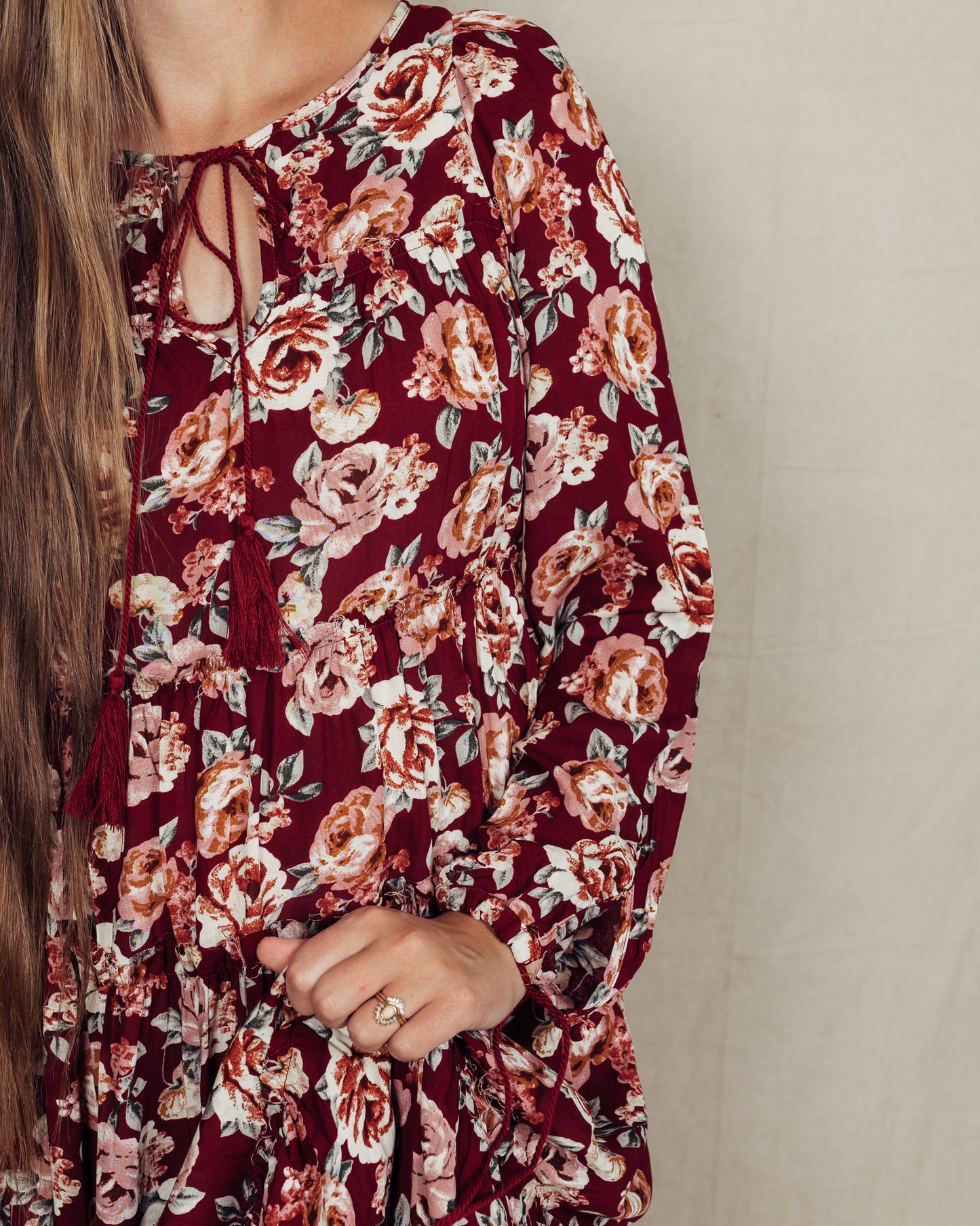 Ella Dress || Maroon