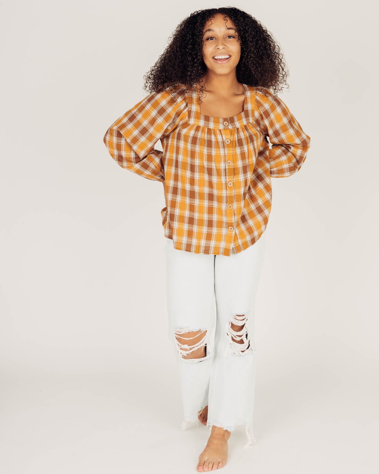 Spice Plaid Top