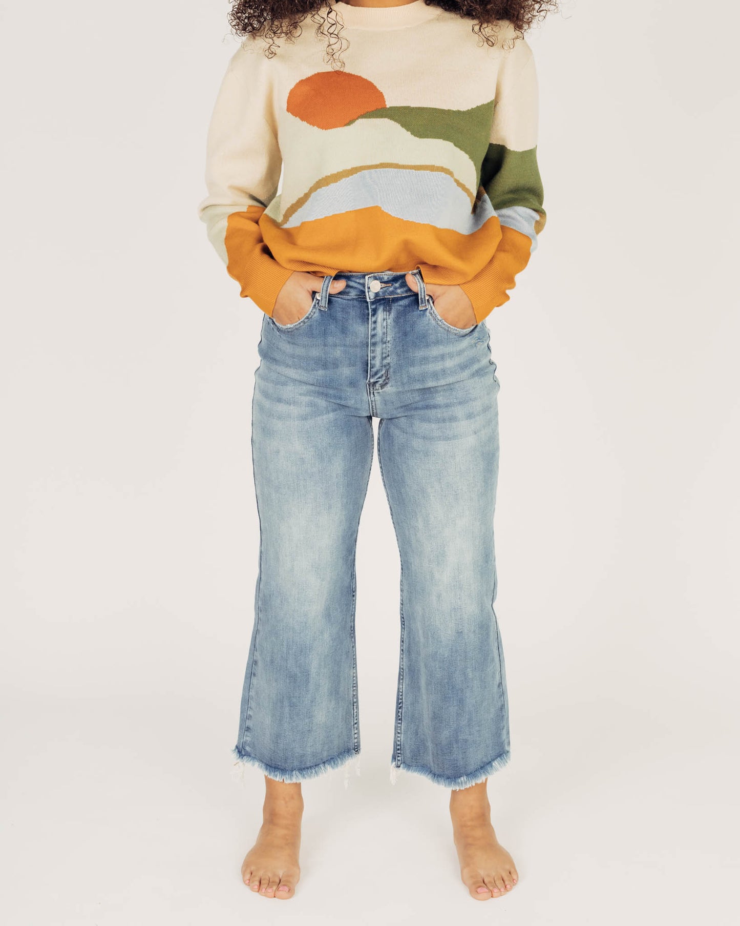 Blue Wide Leg Jeans