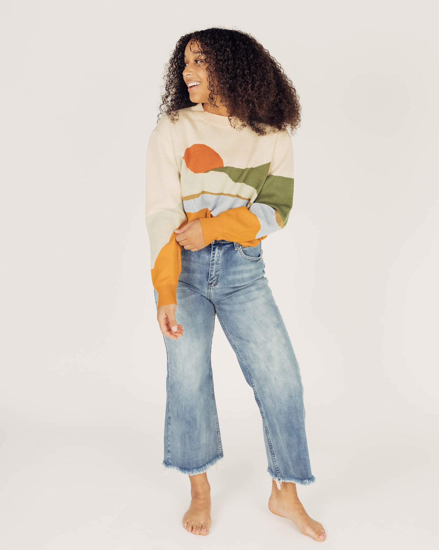 Blue Wide Leg Jeans