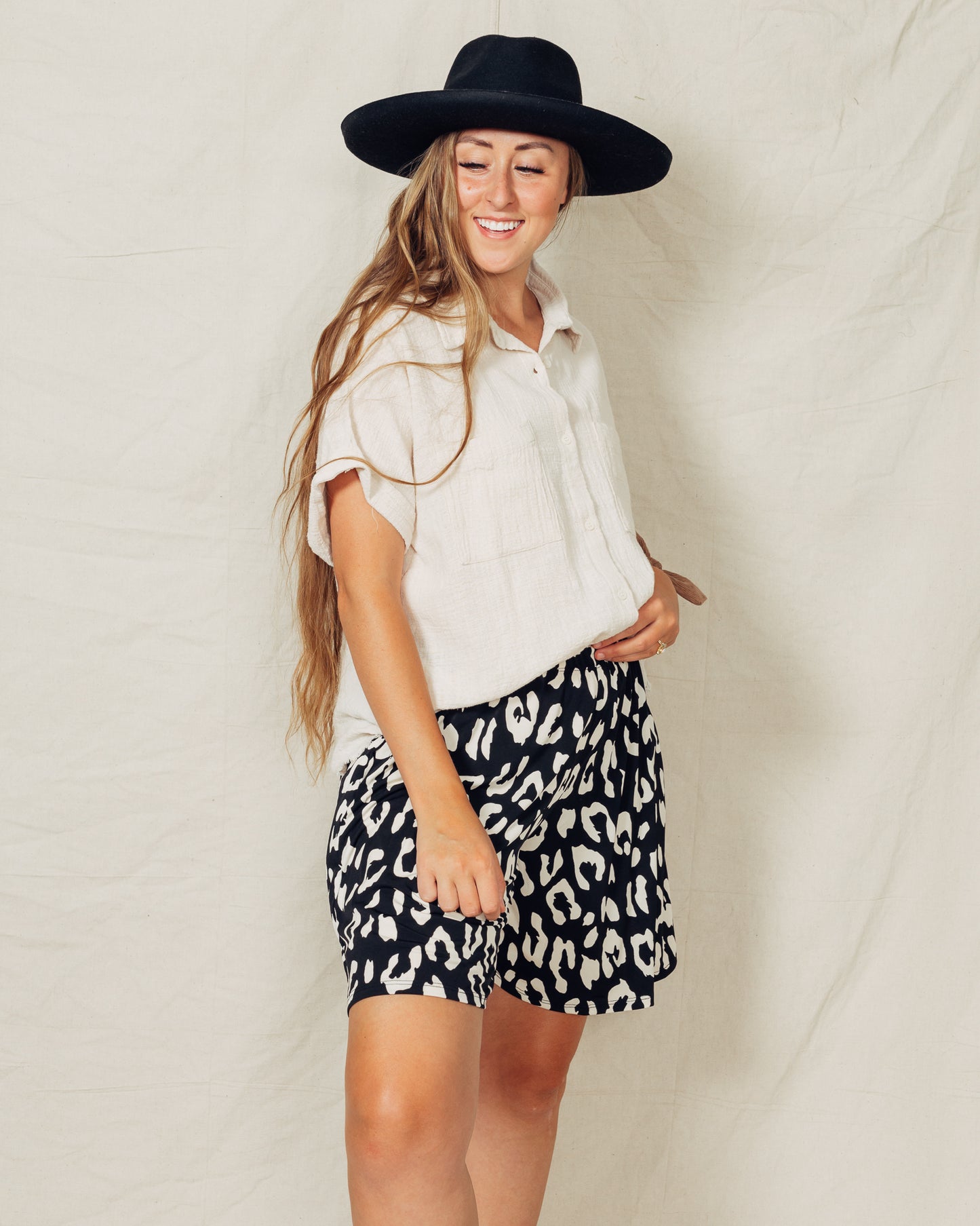 Arabella Shorts || Black + Ivory