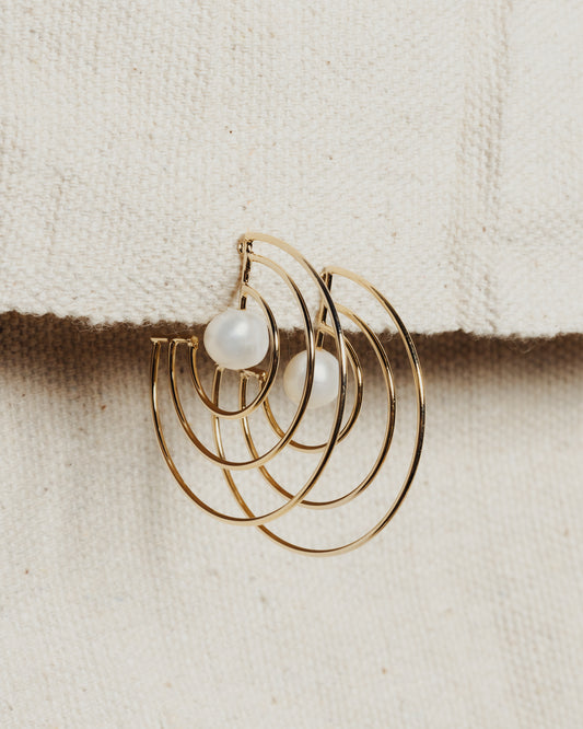 Triple Strand C Hoop Earrings
