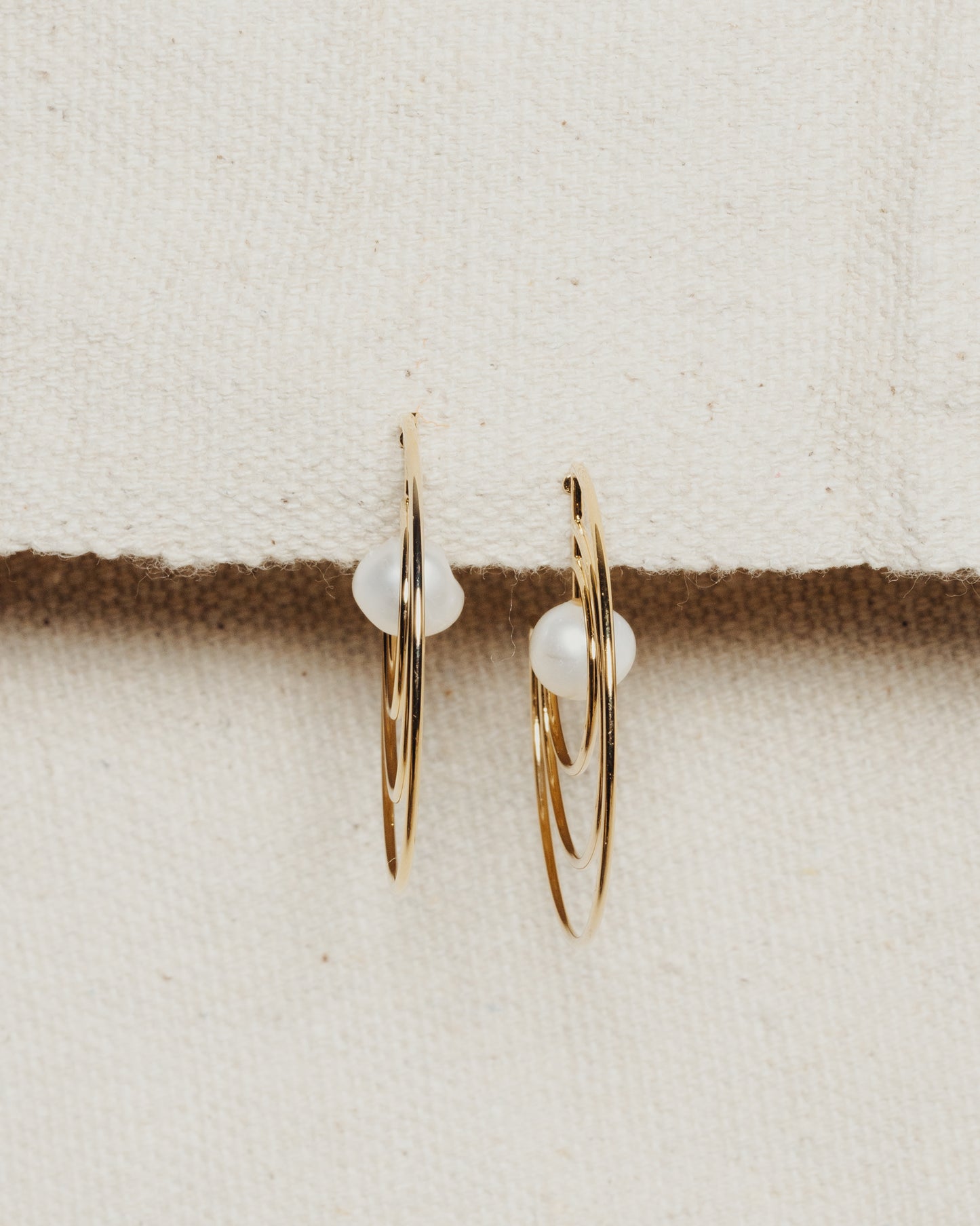 Triple Strand C Hoop Earrings