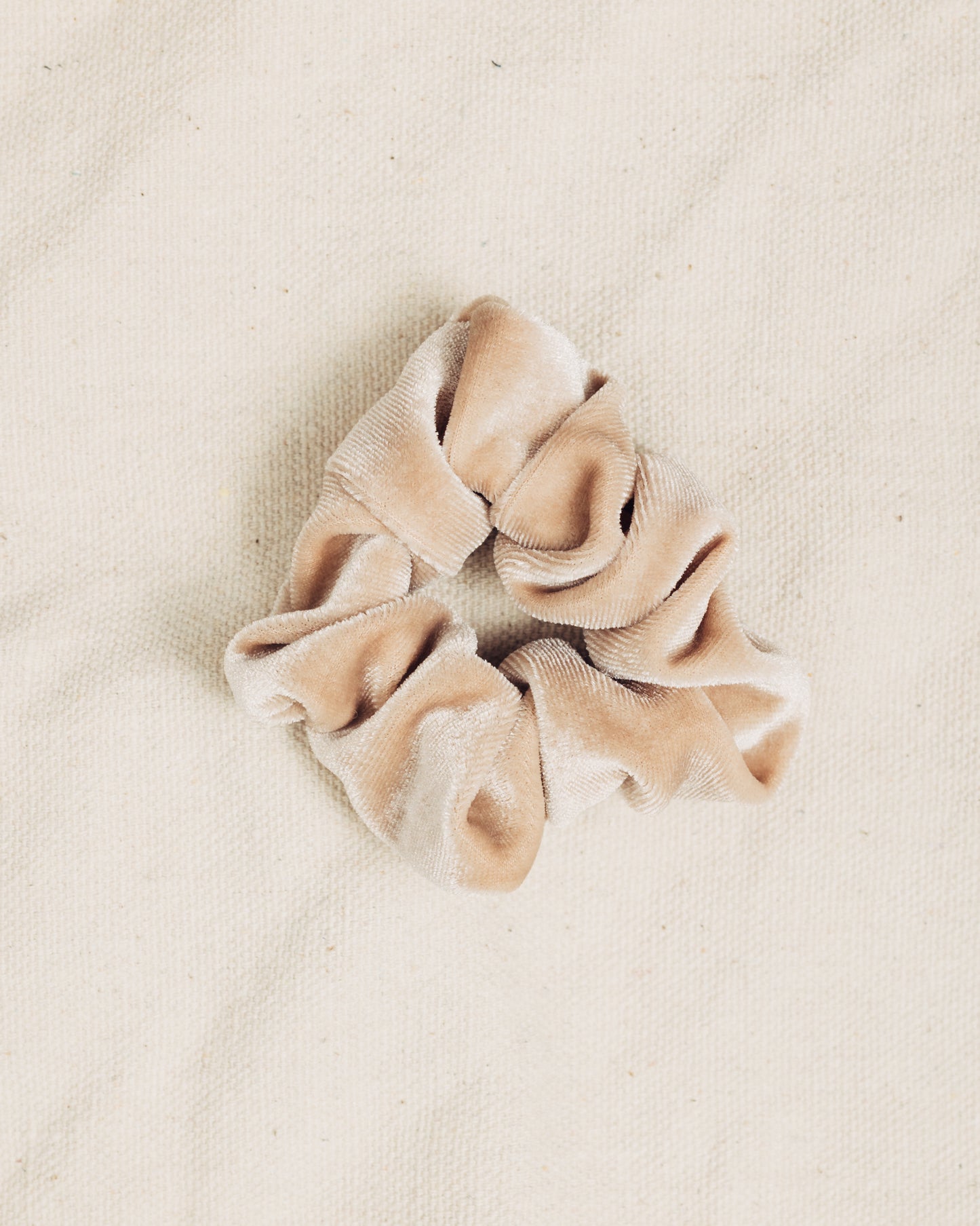 Beige Velvet Scrunchie