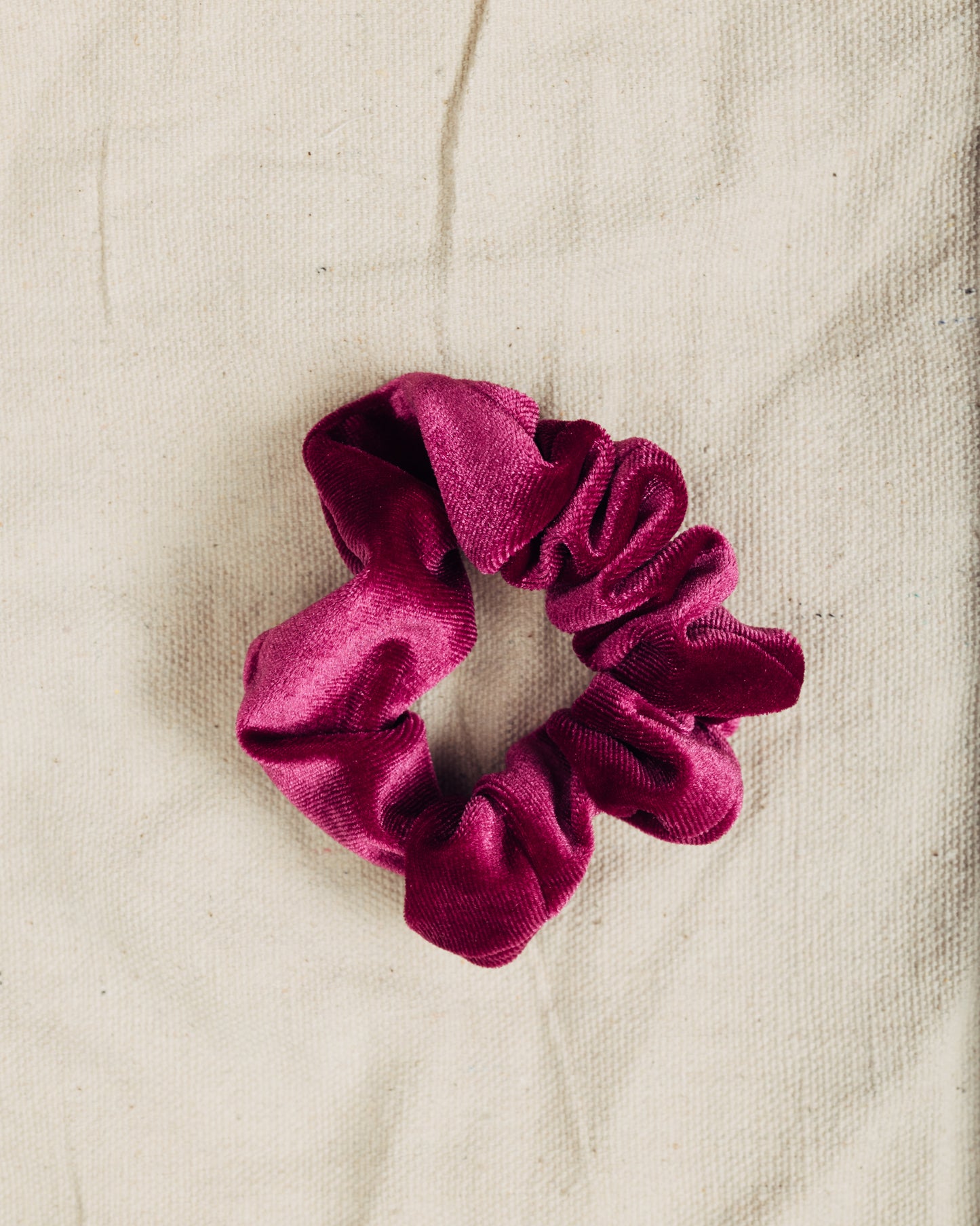 Dark Pink Velvet Scrunchie