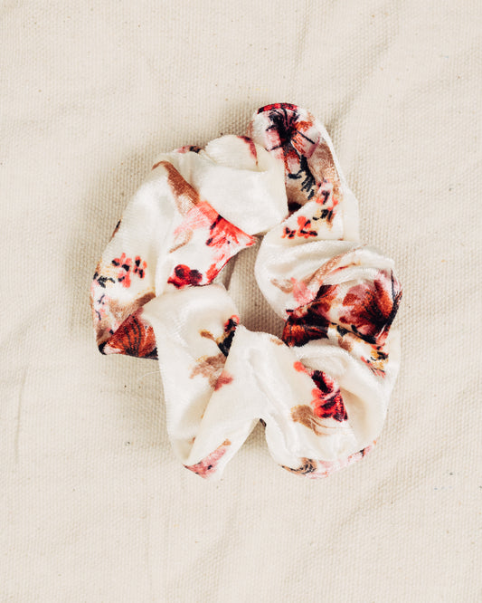 Velvet Floral Scrunchie