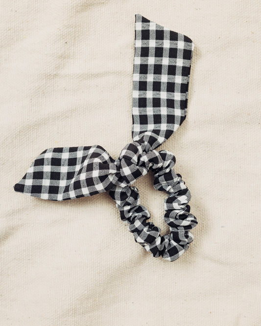 Black and White Gingham Scrunchie