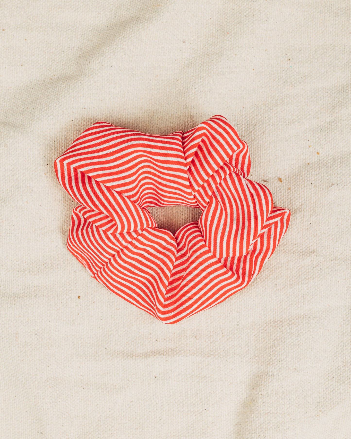 Red and White Stripe Scrunchie