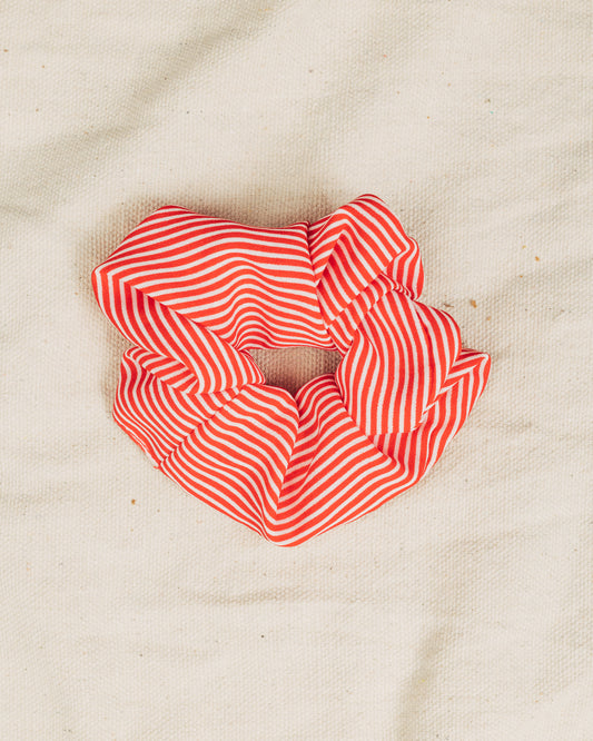 Red and White Stripe Scrunchie