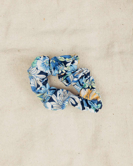 Blue Floral Scrunchie