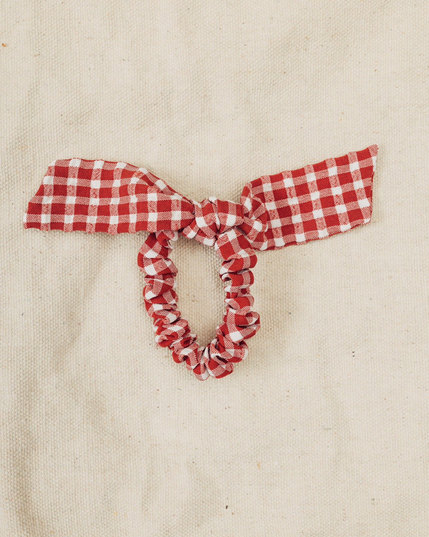Brick Gingham Bow Scrunchie