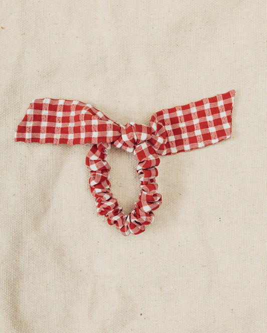 Brick Gingham Bow Scrunchie
