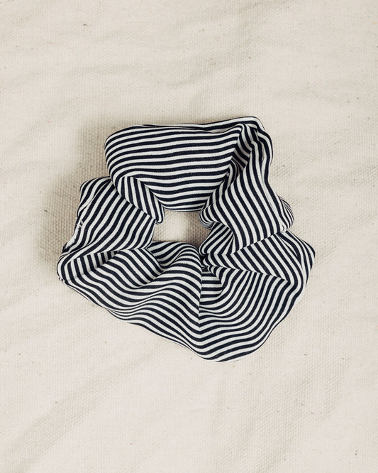 Black and White Striped Scrunchie