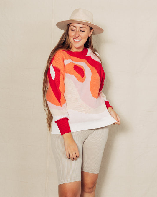 Wave Sweater || Pink