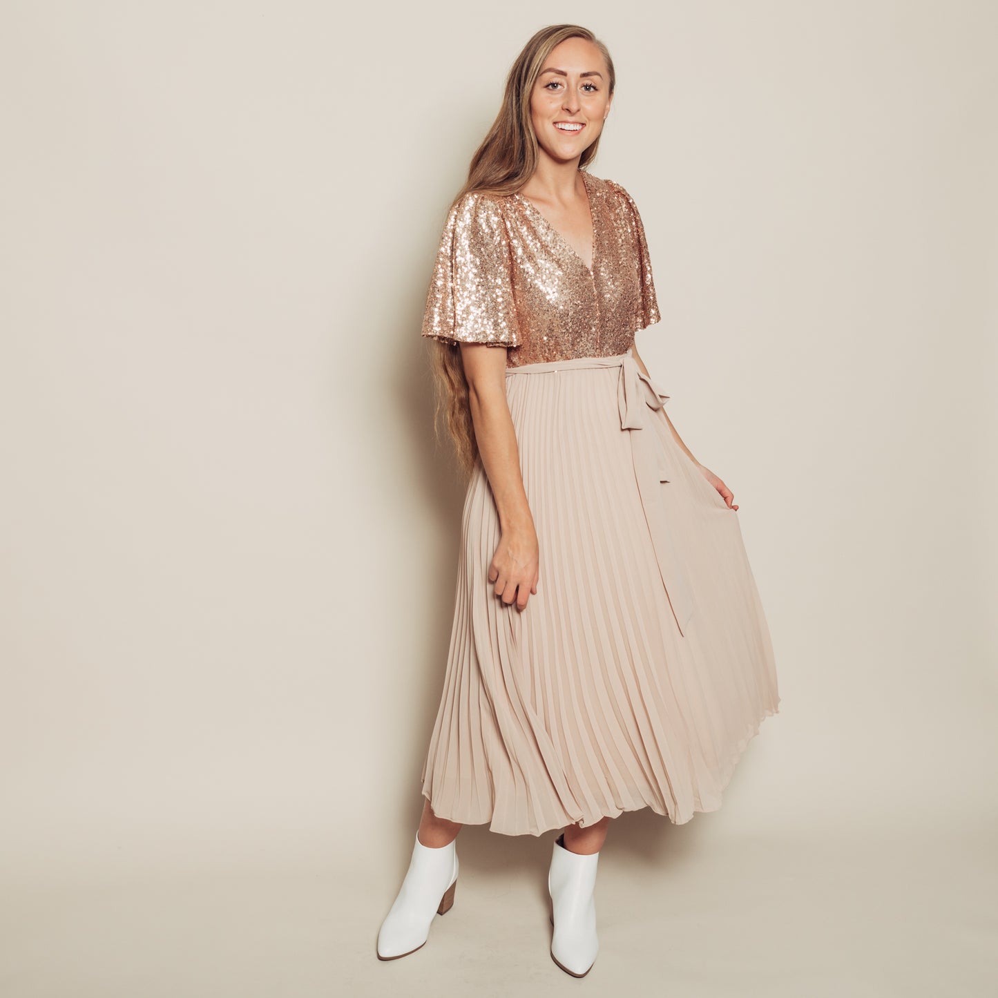 Cailey Dress | Rose Gold